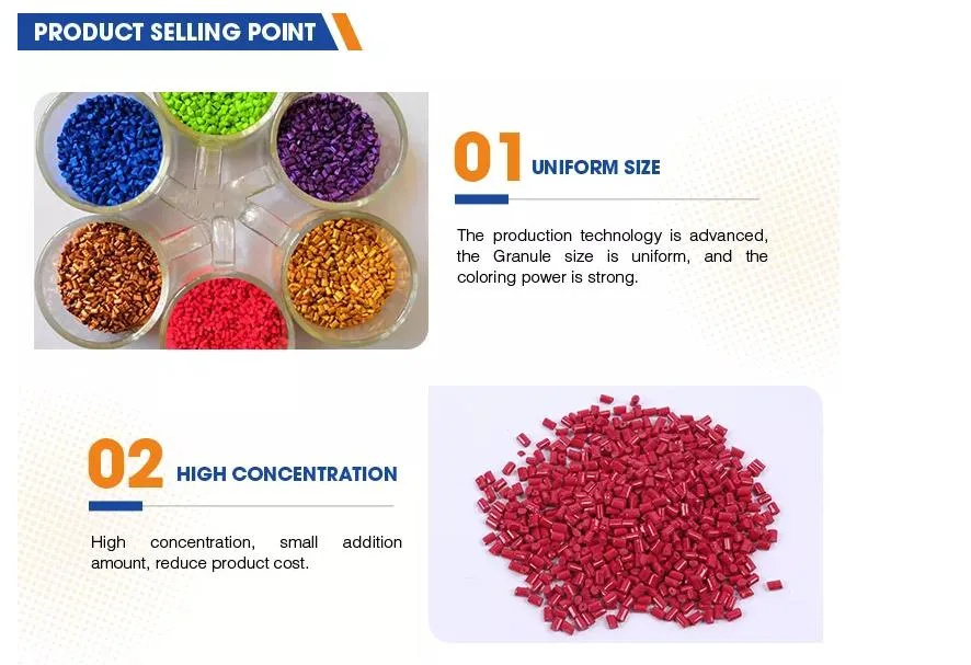 Chinese Supplier Blue/Red Color Masterbatch Pet Plastic Raw Materials Pet Color Masterbatch for Pet Plastic Raw Materials